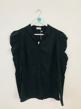 Load image into Gallery viewer, By Malene Birger Women’s Ruffle Sleeve Silk Blouse NWT | 40 UK14 | Black

