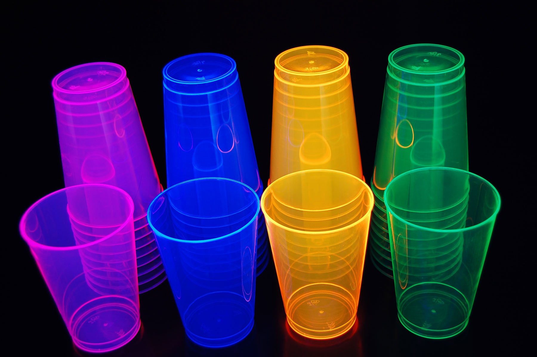 Exquisite Food Safe Blacklight Glow In The Dark Disposable Plastic Party  Glow Cups - Assorted Neon Colors-12 Ounce : Target