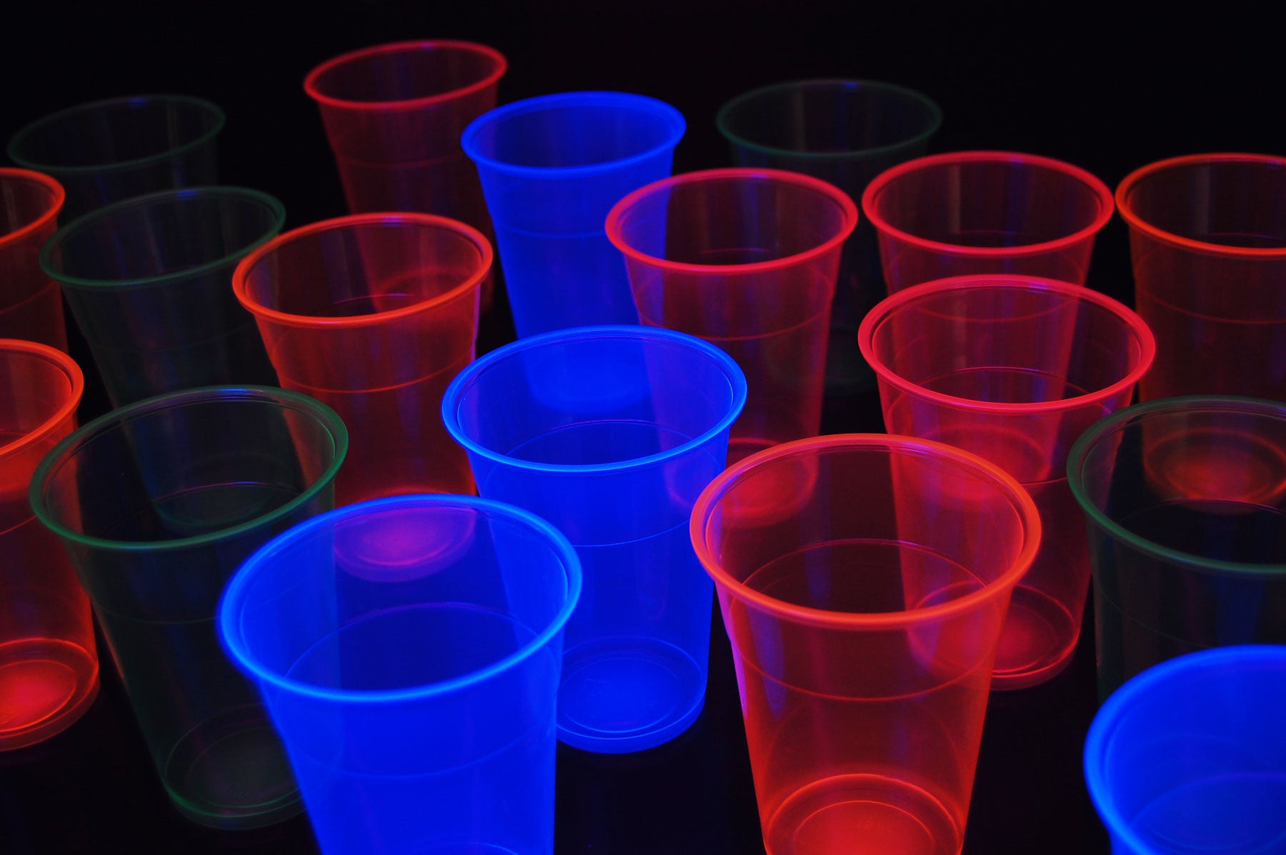 12oz Neon Assorted UV Blacklight Reactive Soft Plastic Glow Party Cups –  DirectGlow LLC