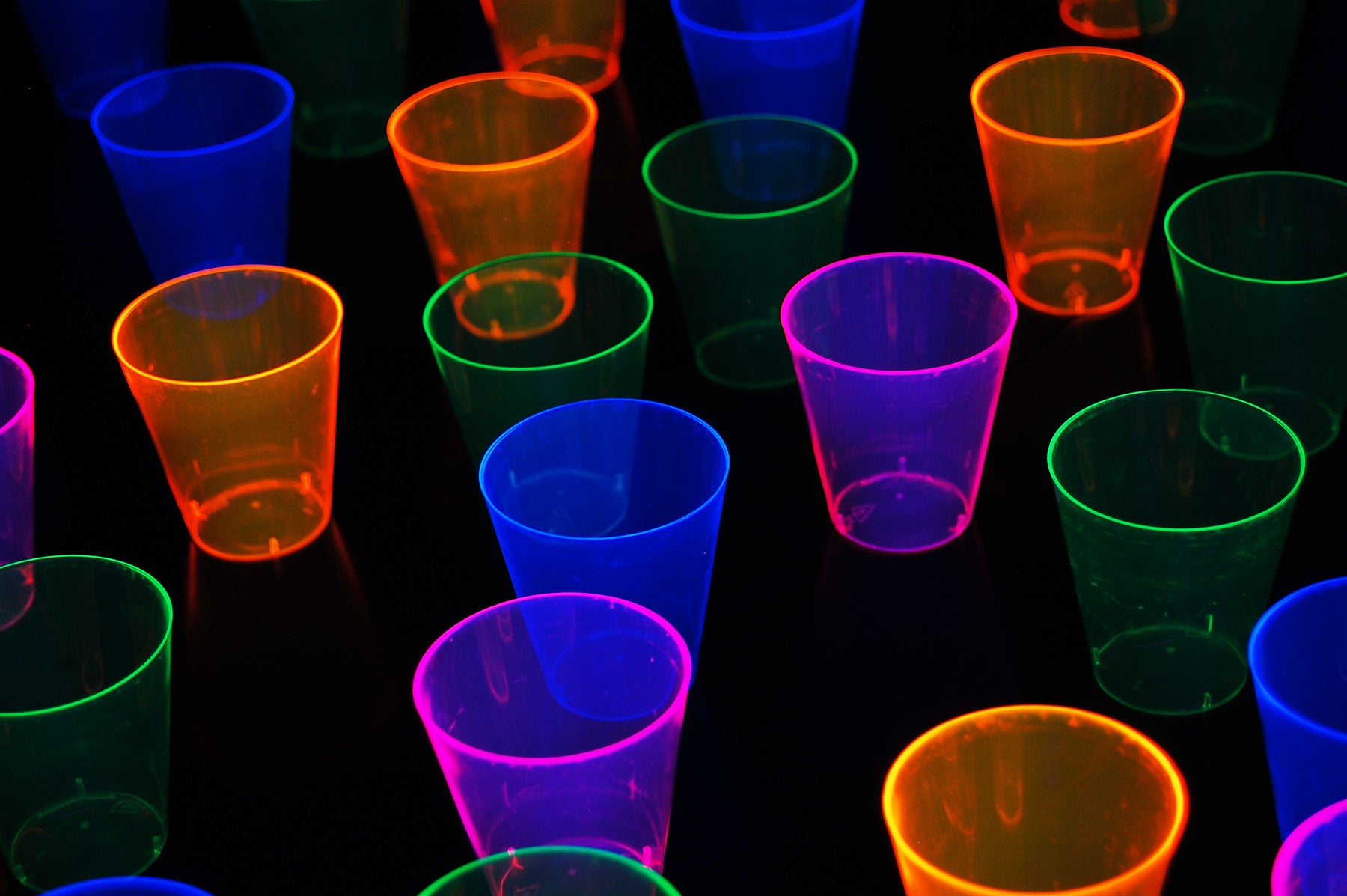 2 oz. Neon Assorted Color Plastic Cups - 60 ct