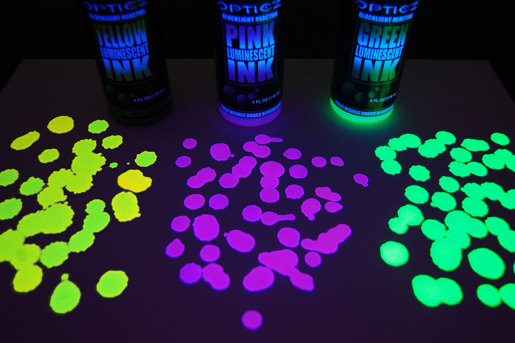 GLOW IN THE DARK DAY VISIBLE FABRIC Paint 4oz PARTY BLACKLIGHT ART