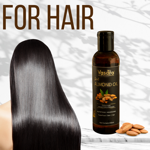 Cold pressed almond oil for hair