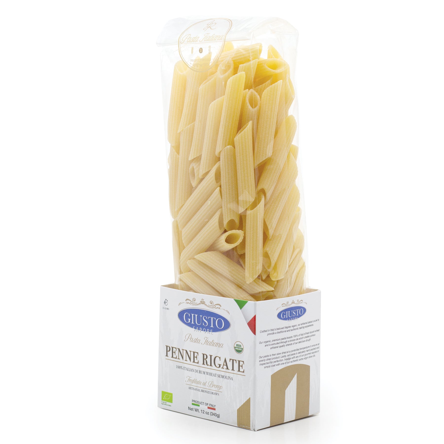 Organic Penne Rigate Italian Pasta - 12oz – Giusto Sapore