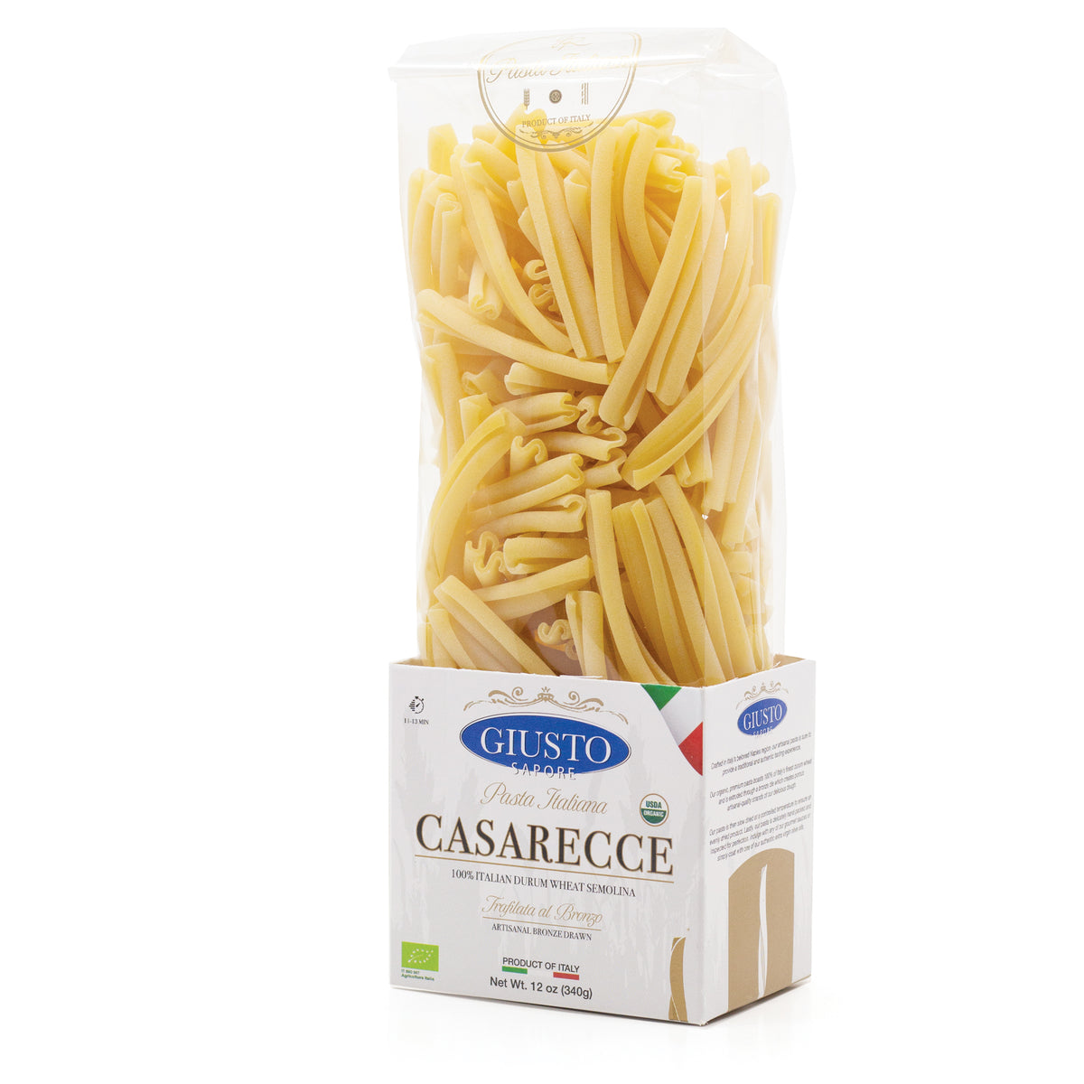 Organic Casarecce Italian Pasta - 12oz – Giusto Sapore