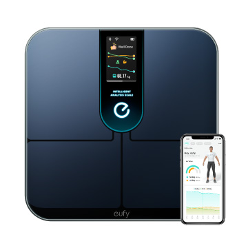 (Black) - Eufy Smart Scale P1 with Bluetooth, Large LED Display, 13 Measurements, Weight/Body Fat/BMI/Fitness Body Composition Analysis, Auto On/Off
