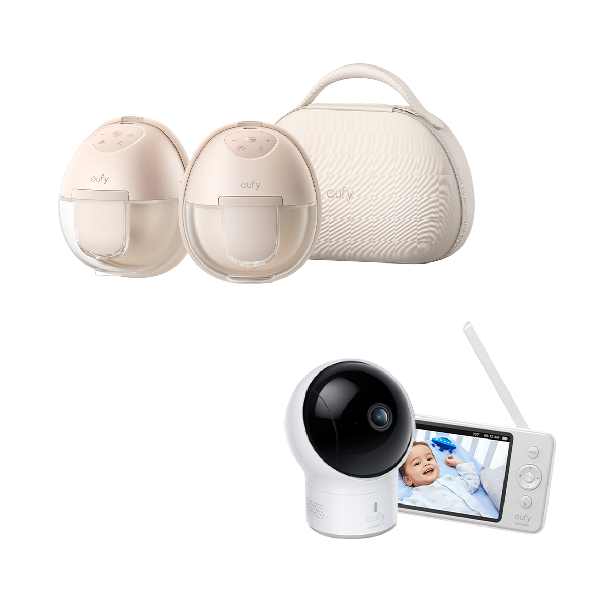 

eufy Wearable Breast Pump S1 Pro + Baby Monitor E110 White