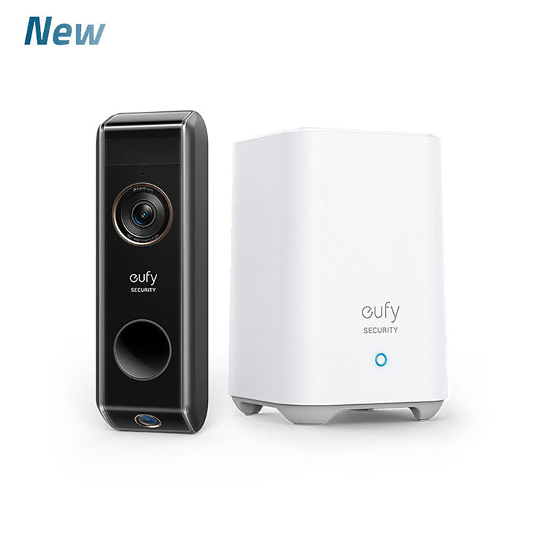 Eufy Security Video Doorbell Dual Camera (Battery-Powered) with Homebase, Wireless Doorbell Camera, Dual Motion and Package Detection, 2K HD.