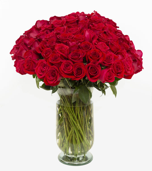 100 Red Roses | 100 Long Stem Red Roses – Flower Co.