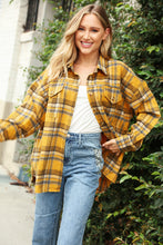 Load image into Gallery viewer, Butterscotch Plaid Flannel Button Down Oversized Jacket

