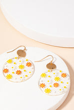 Load image into Gallery viewer, Sunflower Bouquet Clear Disc Earrings
