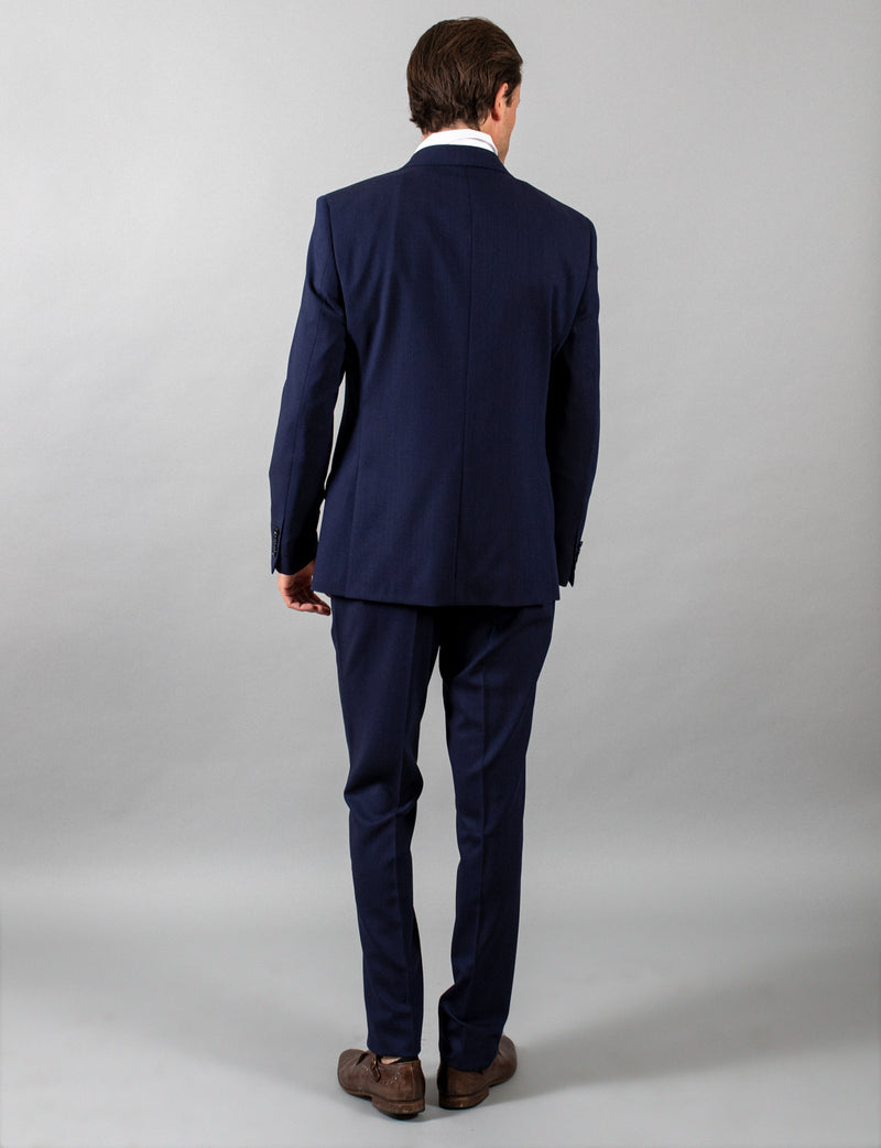 Navy Hopsack Suit, Men's Suit Online, Men's Wool Suit | Hardy Amies ...