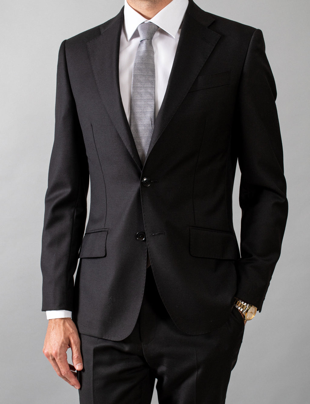 Black Classic Suit, Men's Suit Online, Men's Wool Suit | Hardy Amies ...