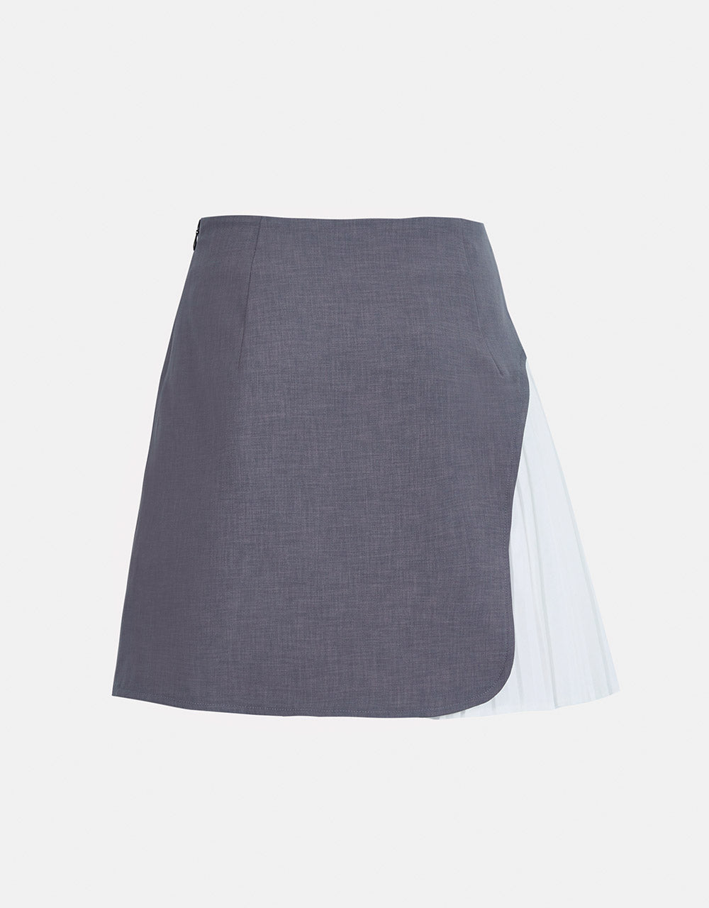 Contrast Fabric Pleated Detail A-Line Skirt
