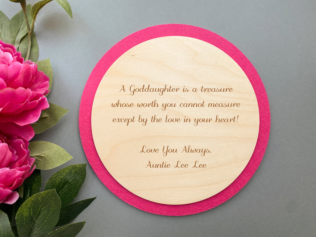 Engraved wooden gift for baby girl