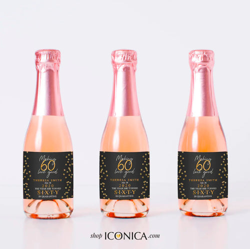 21st Birthday Party Decor, Any Age,Custom Champgne Labels, Bottle wrap –  Iconica Design