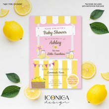 Load image into Gallery viewer, Pink Lemonade Baby Shower Invitation Invitation Sunshine Baby Shower Invitations Lemonade Party | Printed or Printable File IBS0008
