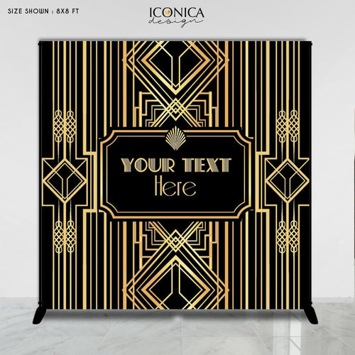 Roaring 20's Party Decor, Personalized Great Gatsby Party Banner, Mile –  Iconica Design