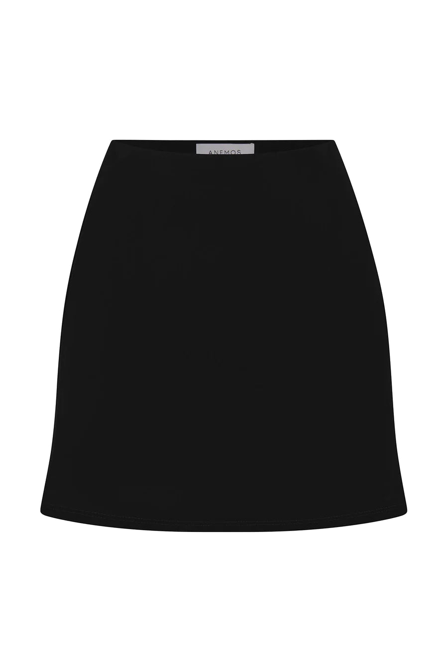 High Waist Bias Cut Mini Skirt, Black