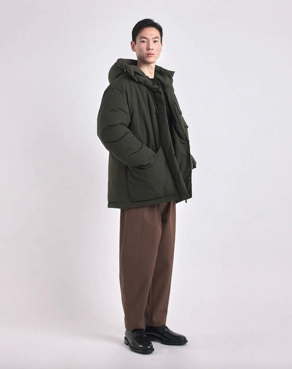 Hooded Puffer, Deep Olive