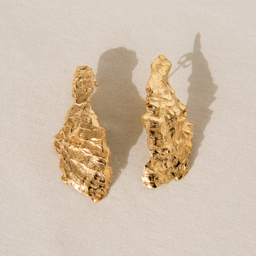 Oyster Earrings, 18ct Gold Plated