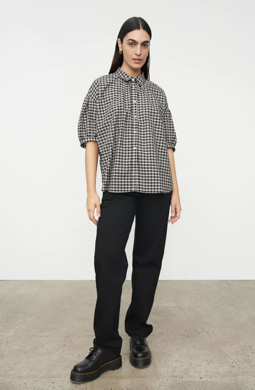 Ines Blouse, Monochrome Check