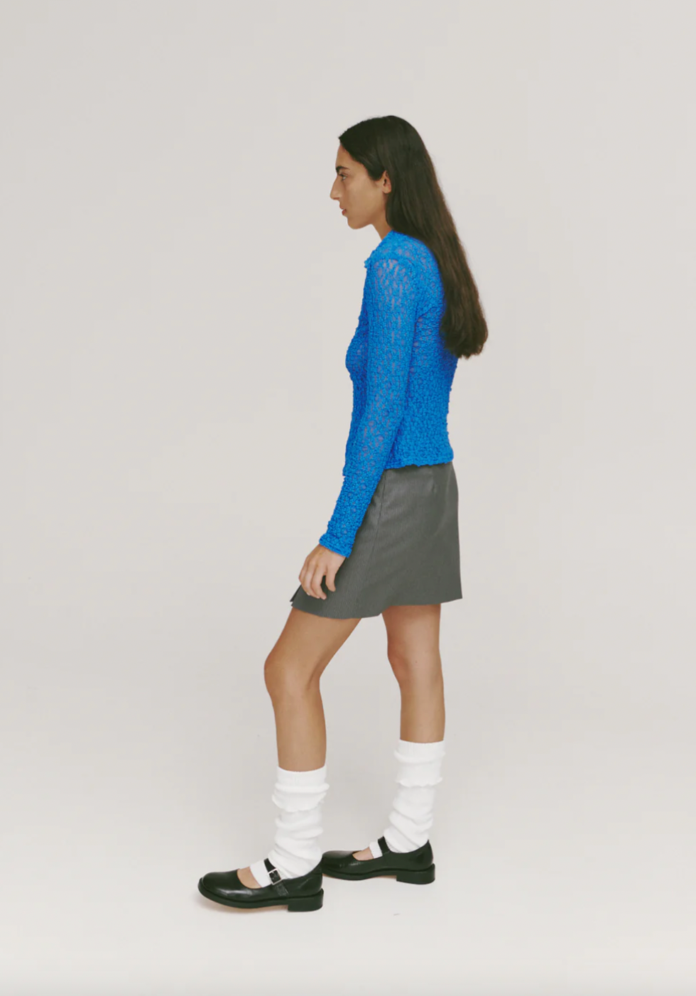 All-Day Miniskirt, Grey Pinstripe