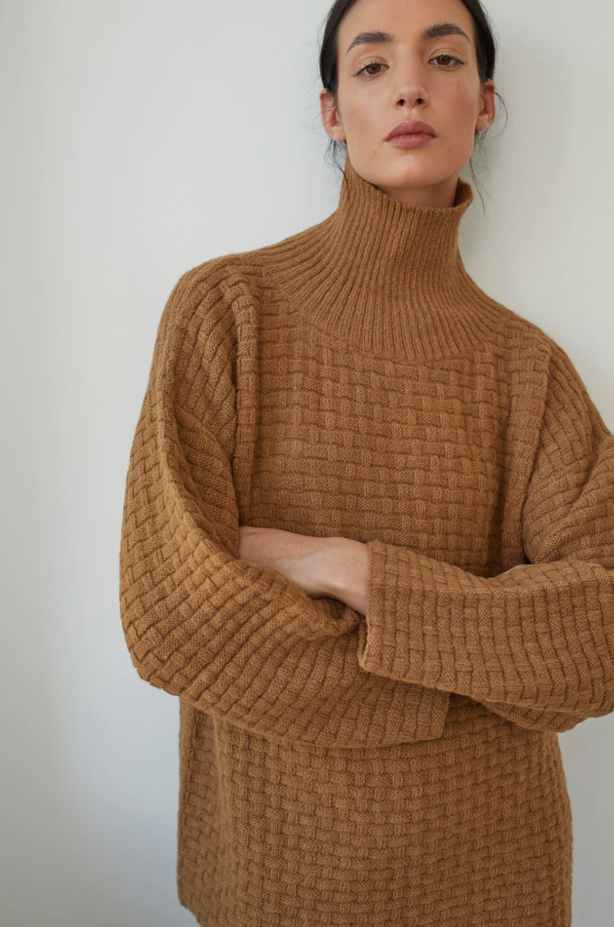 Lattice Turtleneck, Fawn