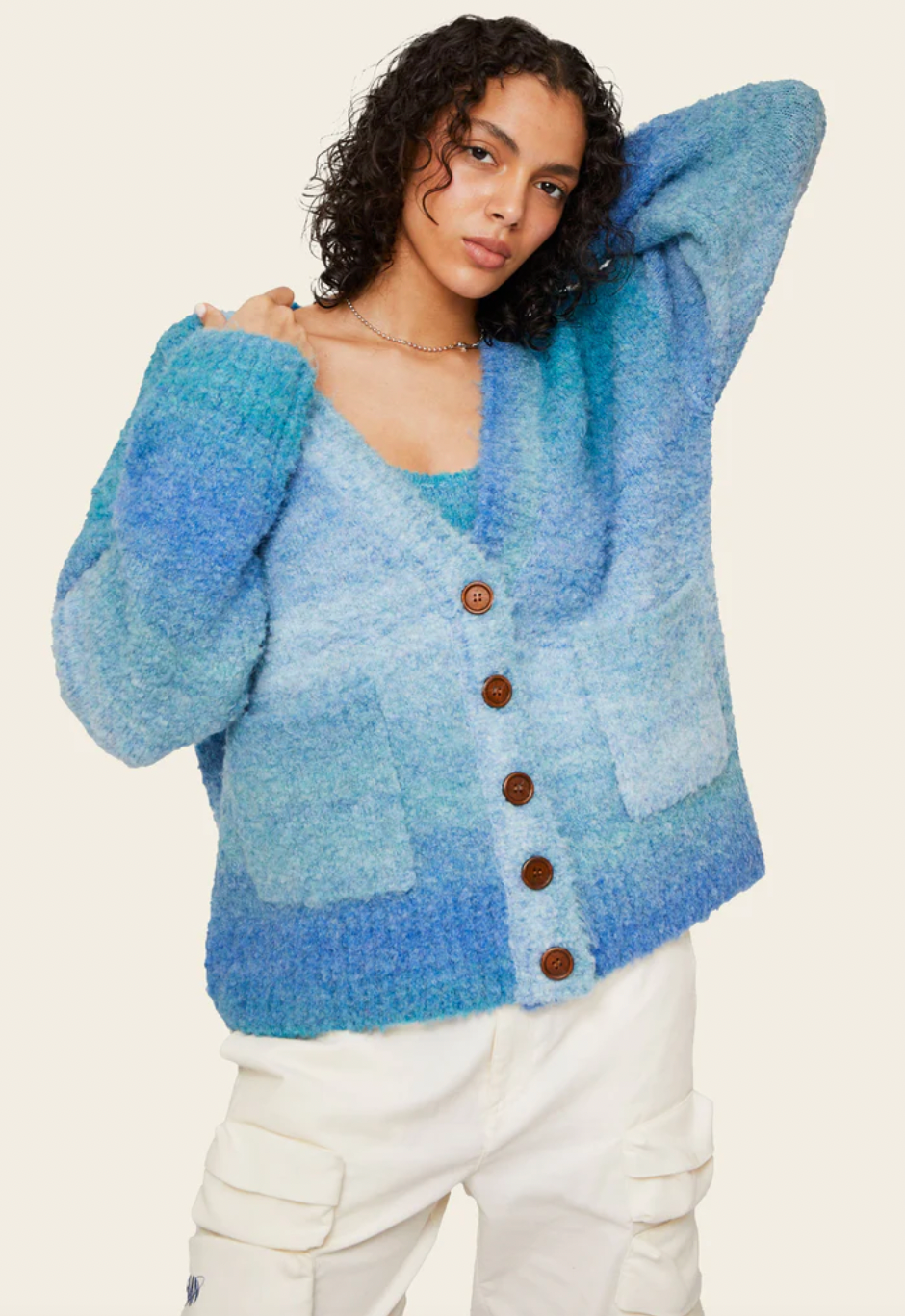 Dusty Oversized Knit Cardigan, Chogi