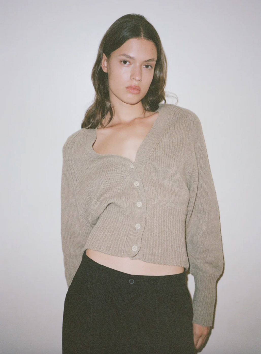 Cropped Cardigan, Wheat