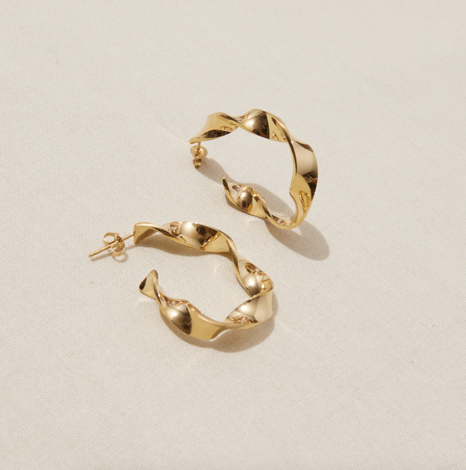 Forever Turning Hoops, 18ct Gold Plated