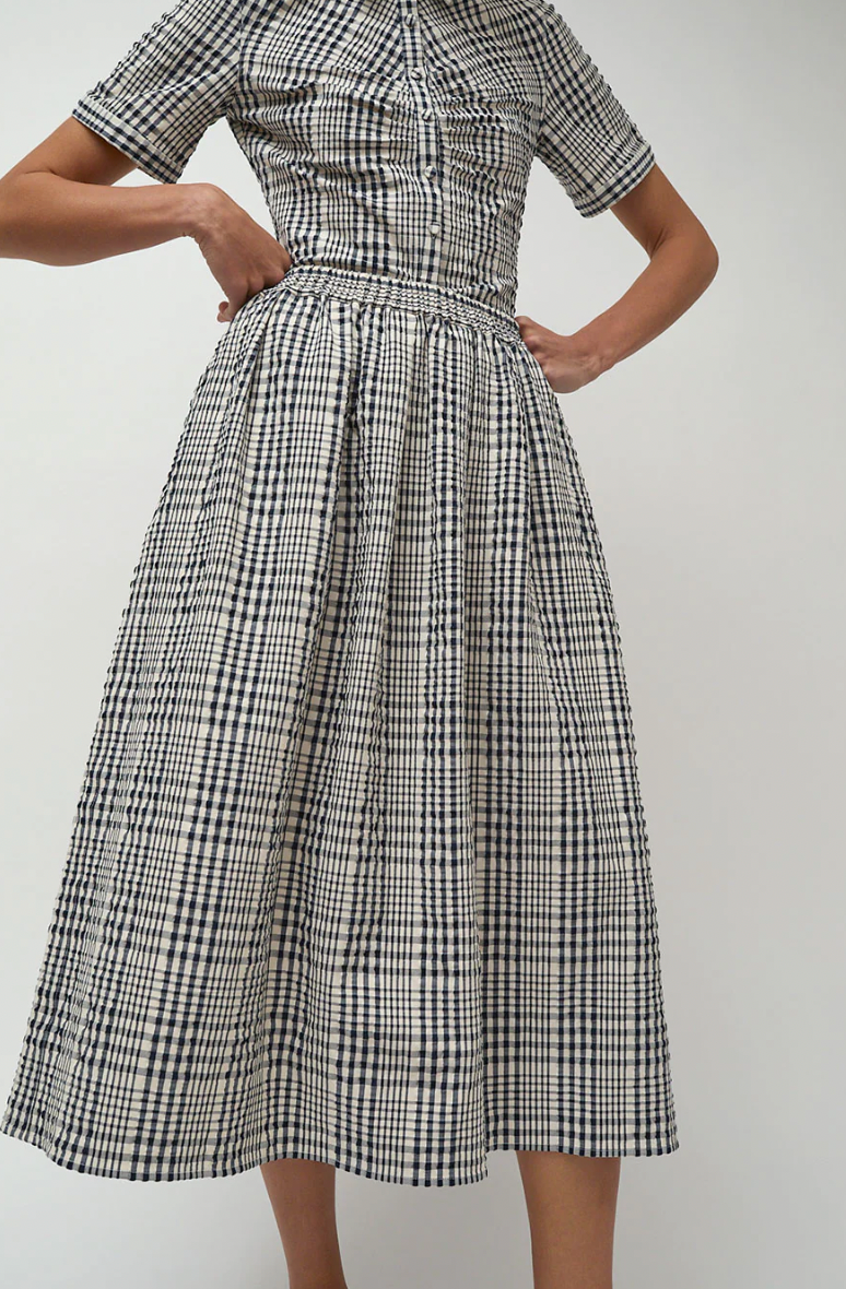 Mel Skirt, Navy and White Gingham