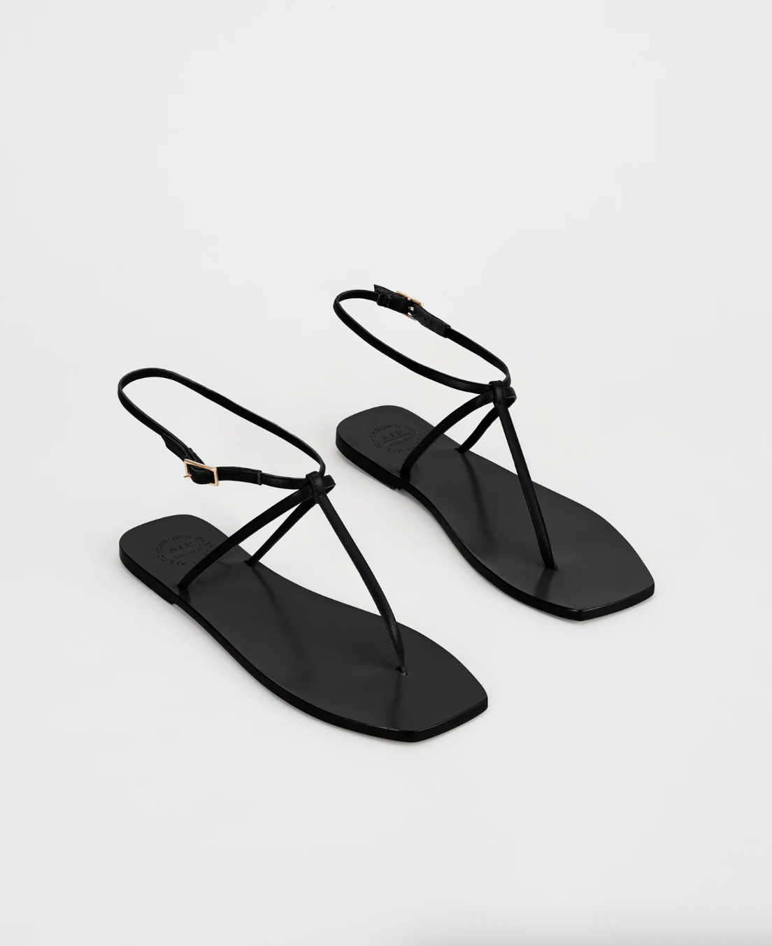 Alassio Nappa Flat Sandals, Black