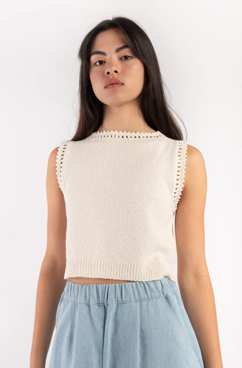 Boucle Tank, Cream