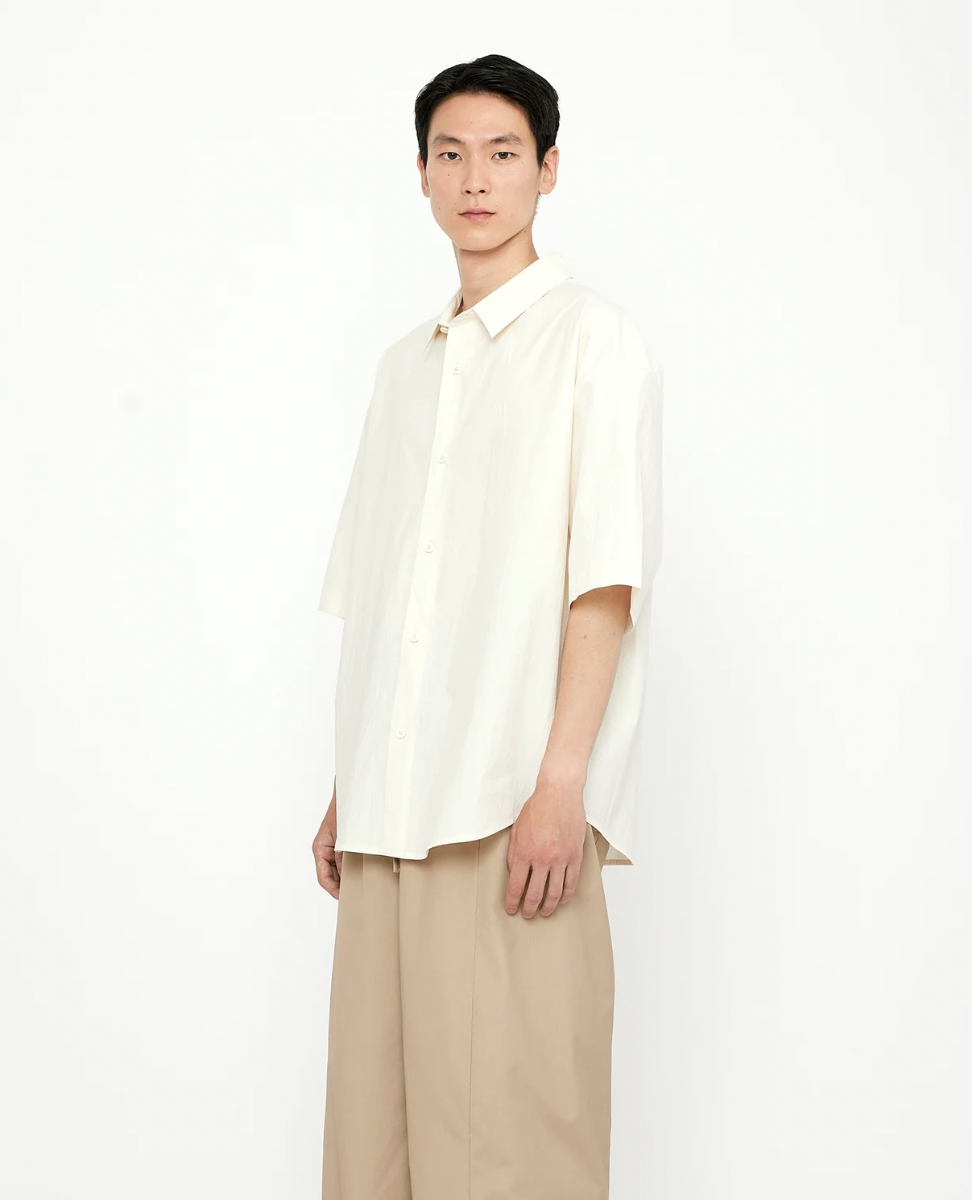 Papery Oversized Men's Short Sleeves, Off-White