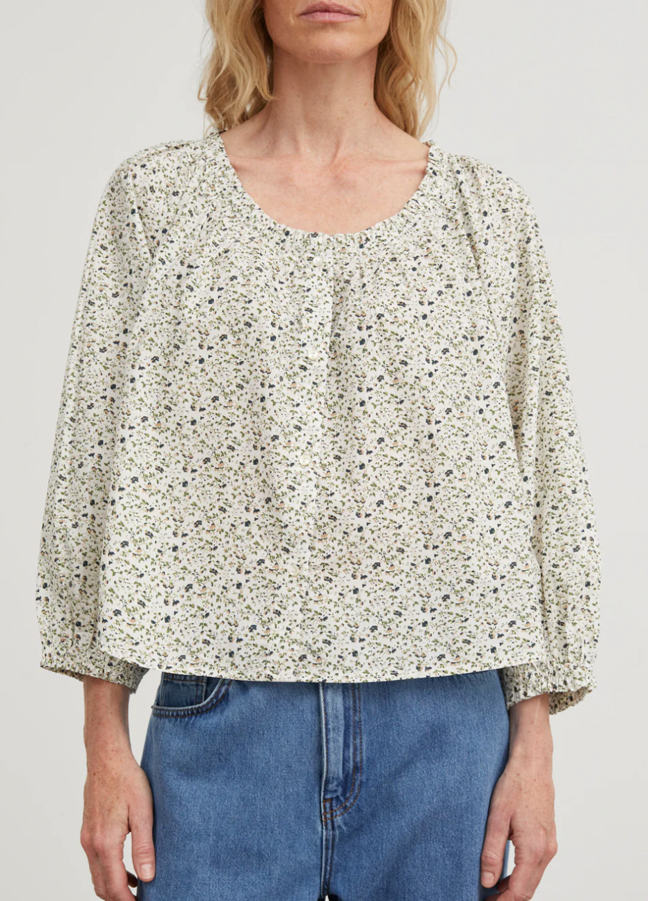 Caroline Shirt, Bluebell/Light Cream