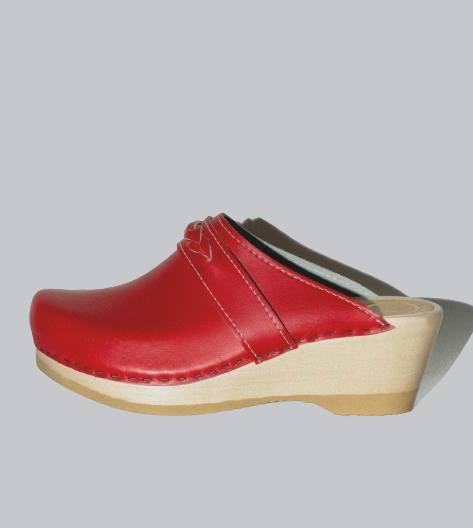 Bridget Clog on Mid Wedge, Red