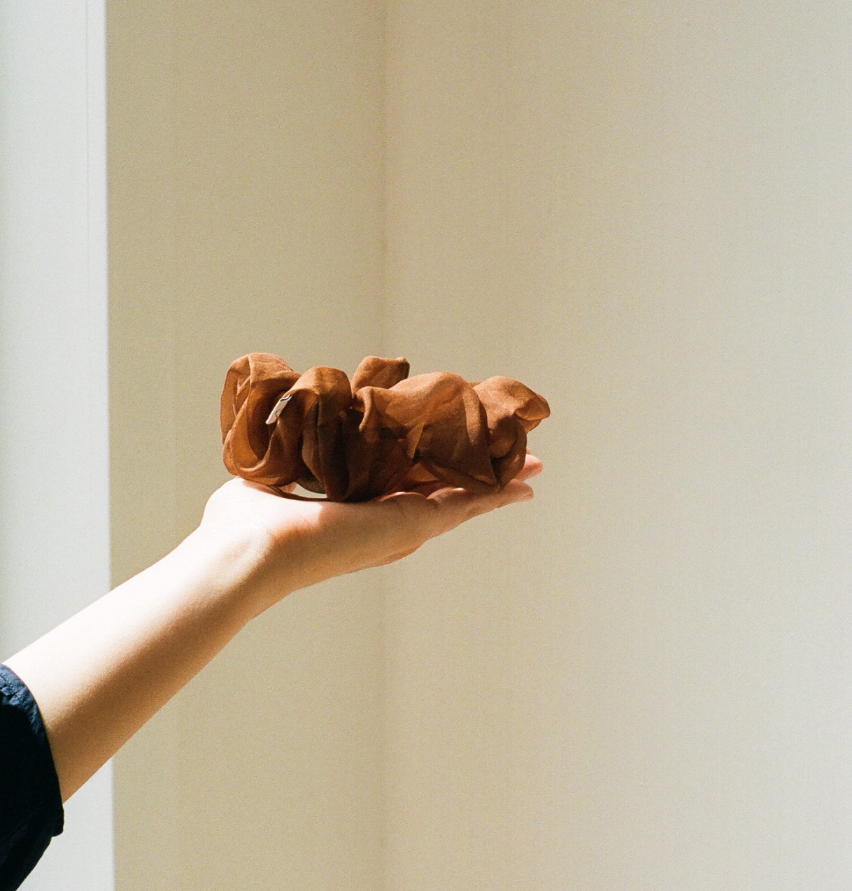 Silk Organza Scrunchie, Rust