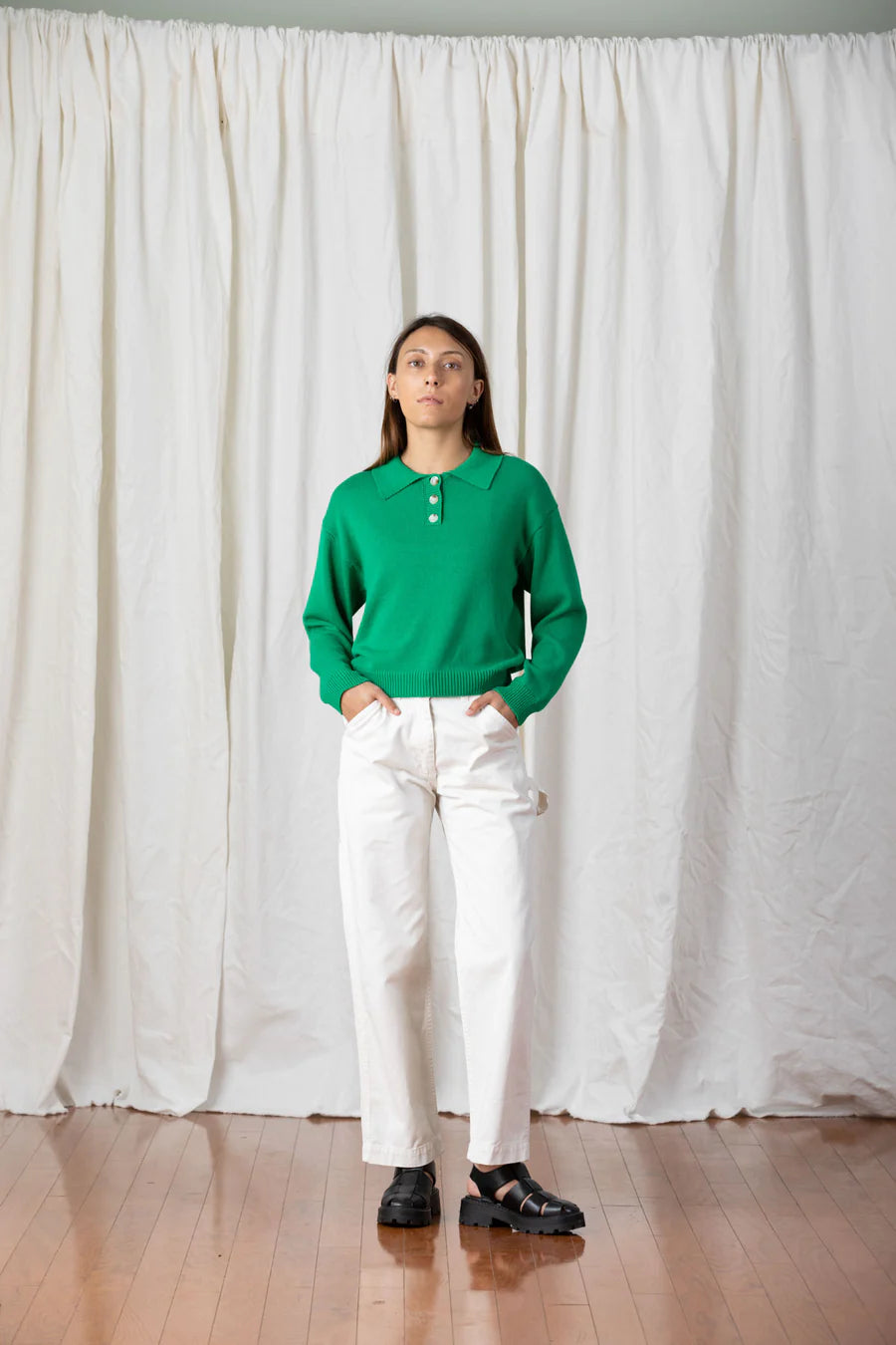 Polo Pullover,  Kelly Green