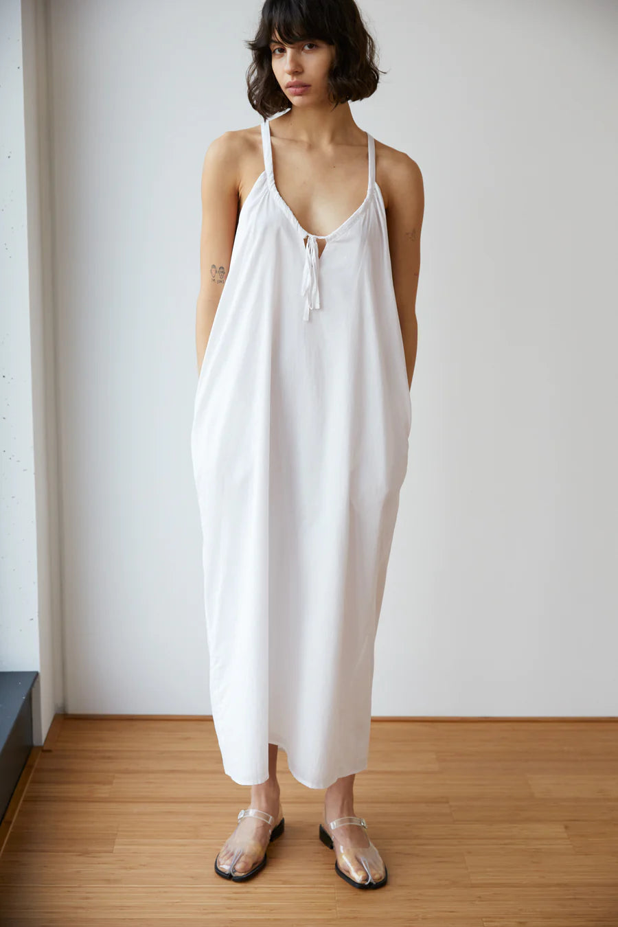 The Scoop Neck Dress, White