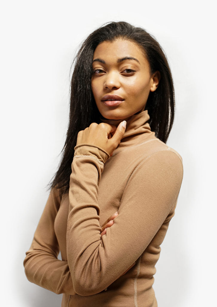 The Rib Turtleneck Long Sleeve, Camel