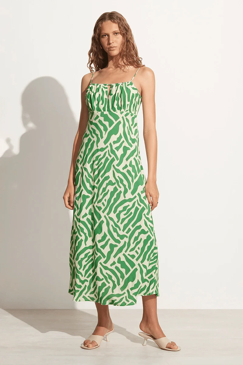 San Paolo Midi Dress, Tulli Print Green