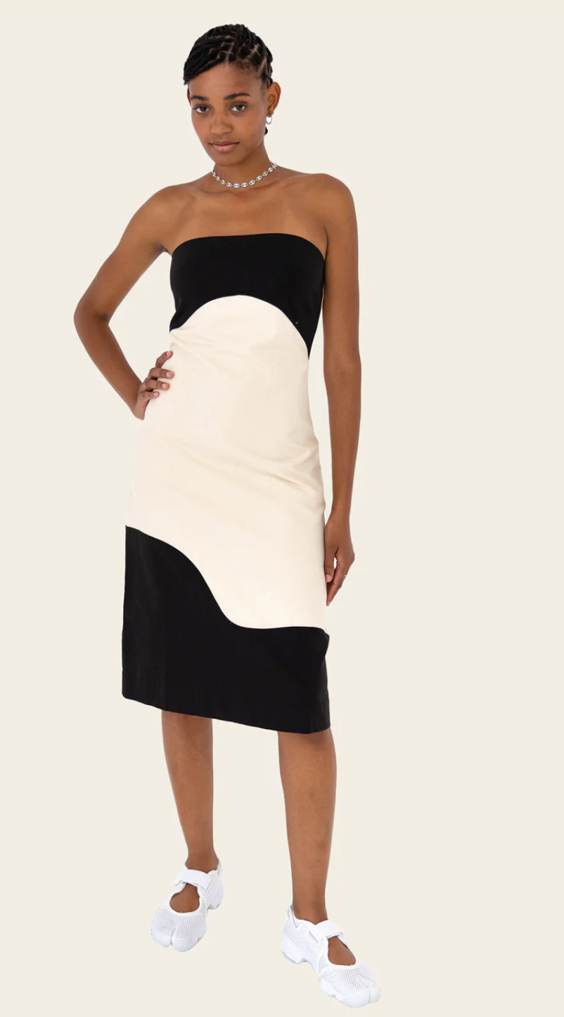 Carter Strapless Midi, Yin and Yang