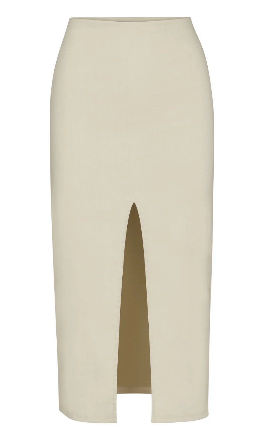 The Front Slit Midi Skirt, Natural