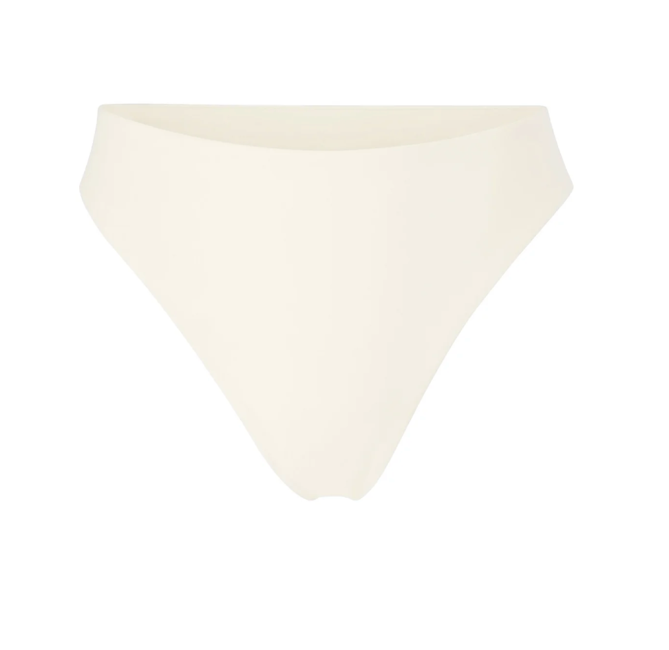 The Midi High Cut Bikini Bottom, Off-White | Eugenie Detroit