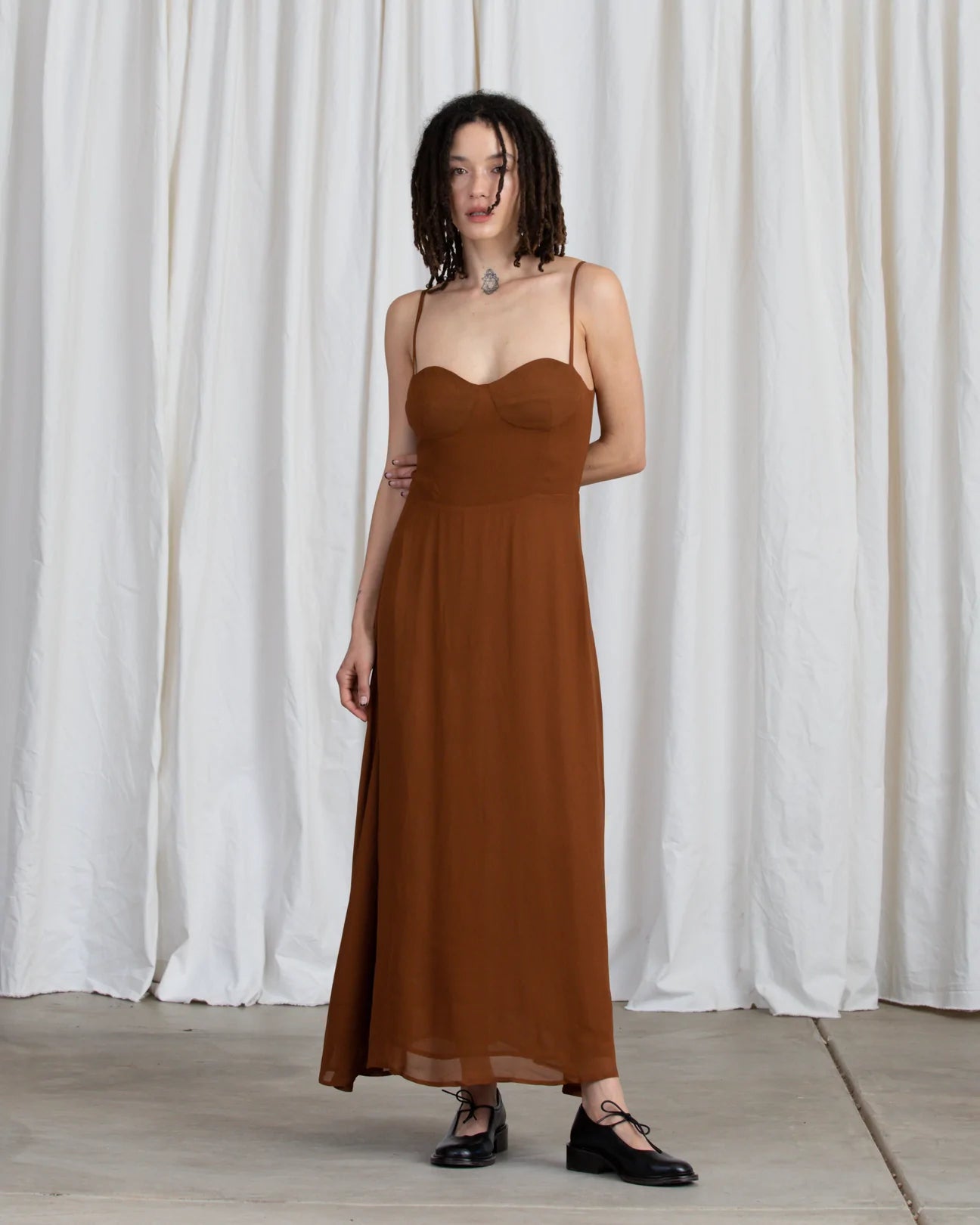 Fitted Bodice Dress, Copper