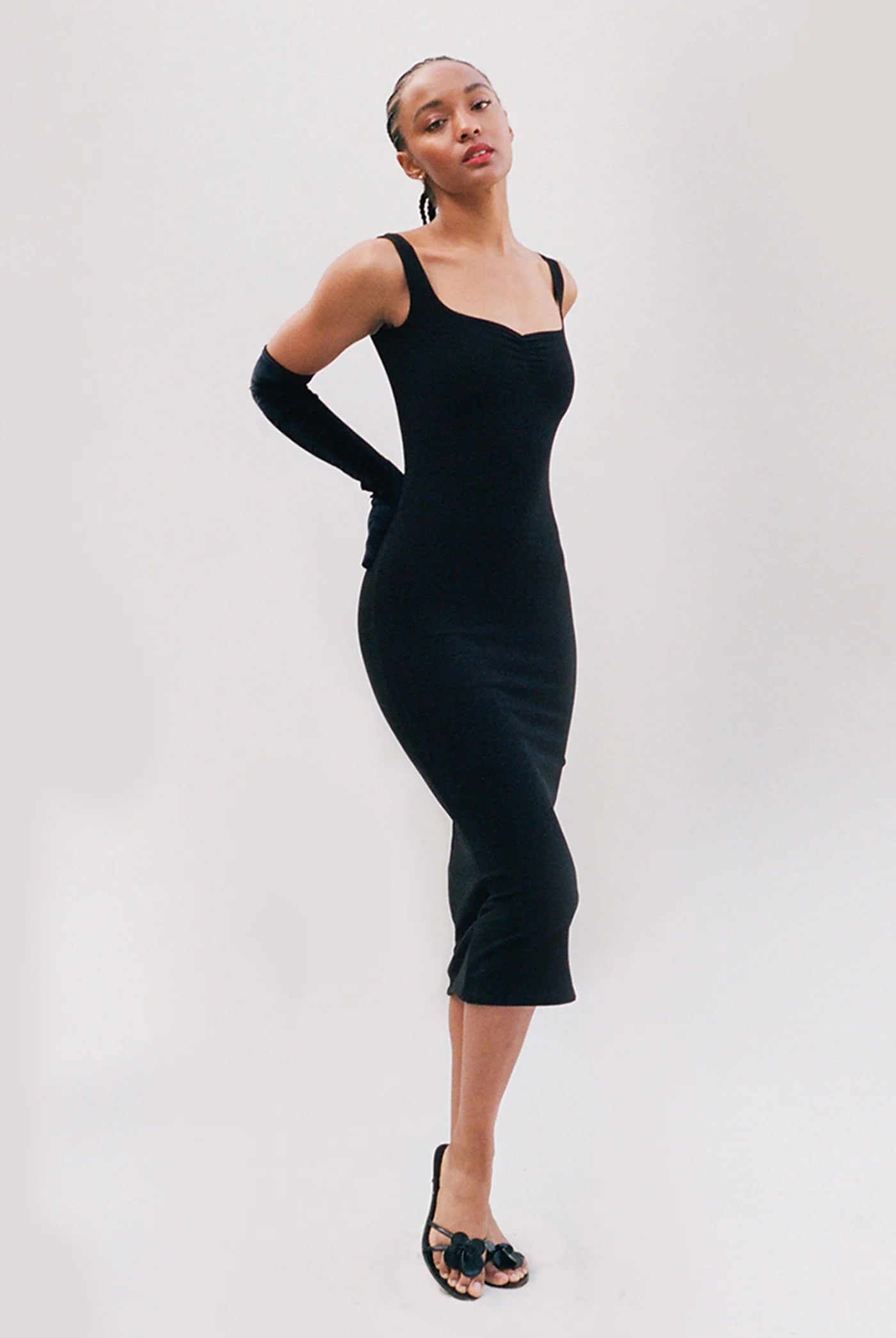 Corazon Midi Dress, Black