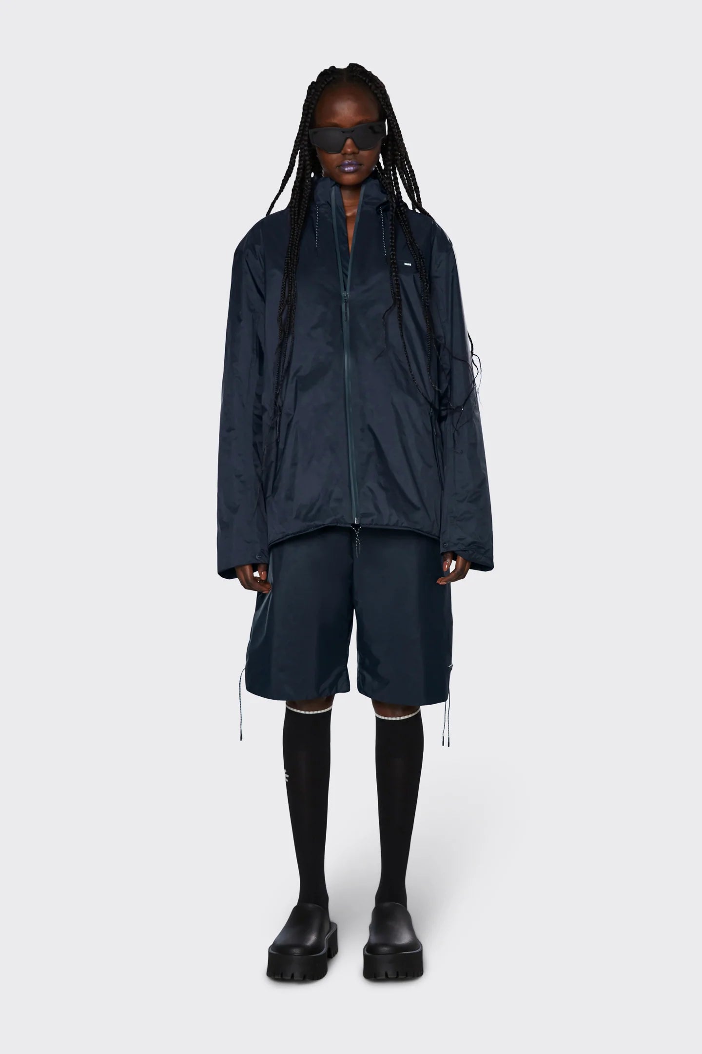 Padded Nylon Coat, Navy