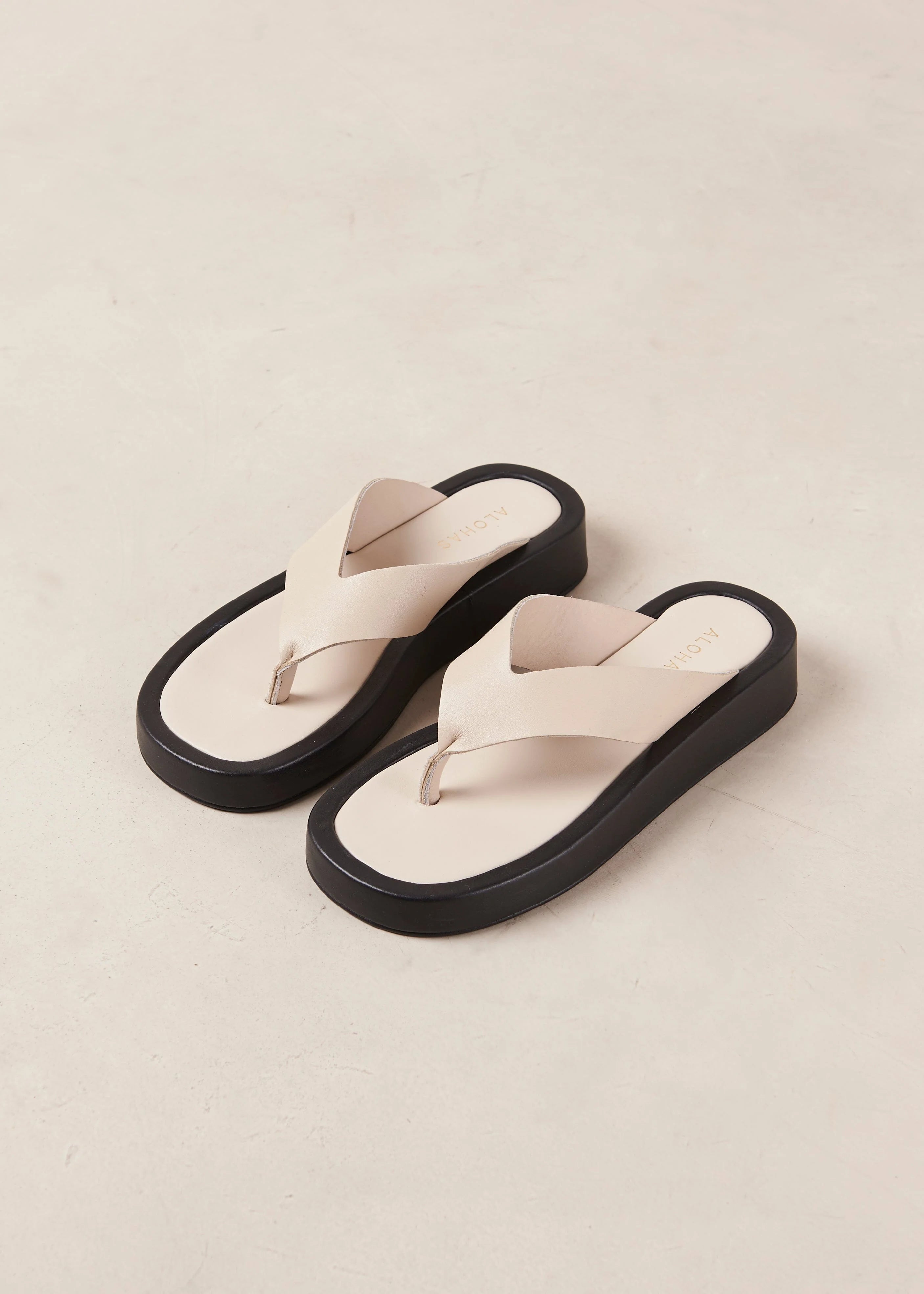 Overcast Leather Sandals, Ivory