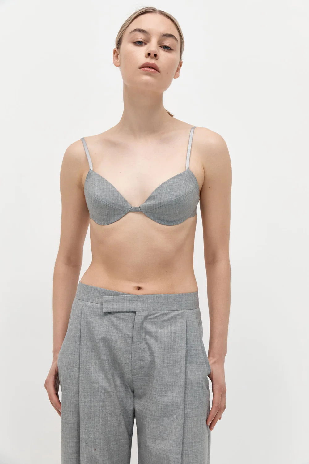 Tailored Bralette, Grey