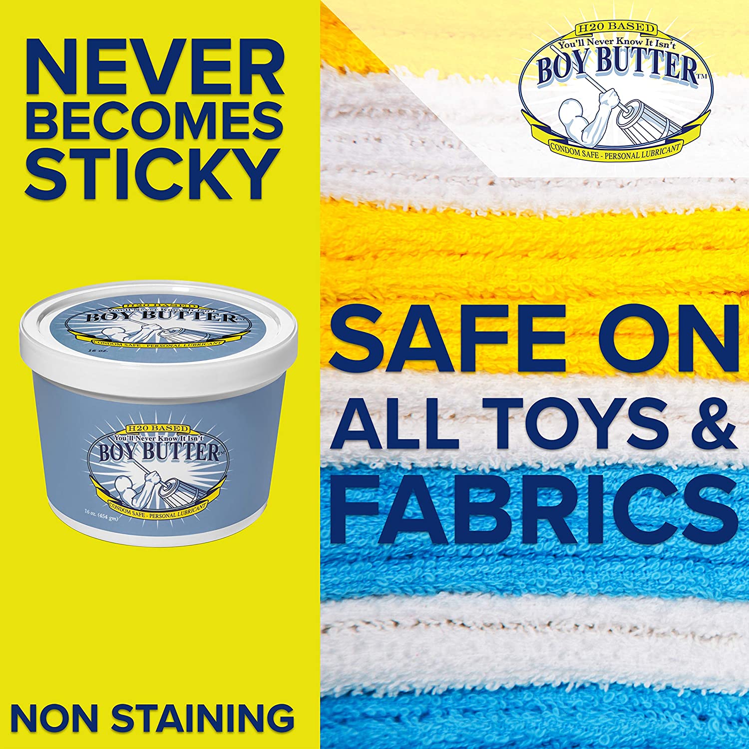 Boy Butter H2O is non-staining